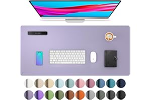 Aothia podkładka na biurko, podkładka pod mysz, mata na biurko, antypoślizgowa mata ze skóry PU, wodoodporna, do biura i domu (80 x 40 cm, lawendowa)