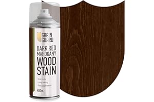 GRAIN GUARD Wood Stain Aerosol | Dark RED Mahogany | Water Based Stain| Easy Spray Application | Quick Dry | 400ml