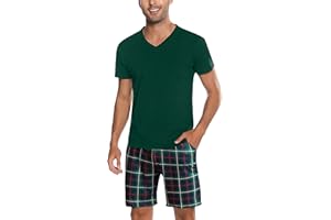 Bresdk Piżamy męskie krótkie bawełniane krótkie rękawy krótkie rękawy zestaw piżamy letnie koszule i spodnie miękkie i wygodne