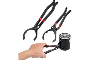 YKUKIZEE 2 Pack 10 inch and 12 inch Adjustable Oil Filter Pliers, Oil Filter Wrench Removal Tool, Long Handle Oil Filter Locking Pliers for Car Auto Motorcycle Truck Fittings