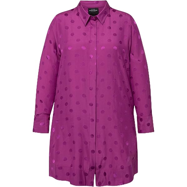 Ulla Popken Damen-Longshirt Plus Size – Floraler Druck, V-Ausschnitt, Halbarm, Mit Taschen, Aus Weichem Viskosejersey