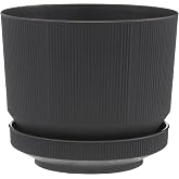 Serinova S282 L&uuml;ks Saksı Dekoratif Saksı, Antrasit, 18.5cm, 3.3 Litre