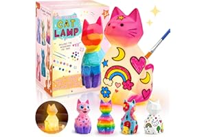HAPMARS Paint Your Own Cat Lamp Kit, Diy Cat Crafts Night Light Painting Kits for Girls Boys, Art Crafts for kid age 4 5 6 7 8 9 10 11 12+, Art Supplies Creative Gifts for Birthday, Valentines Day Party