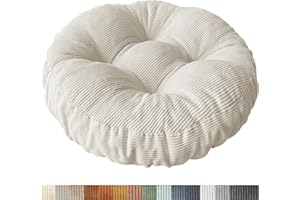 PHUSTJKL Sitzkissen Rund, 30x30 cm rutschfest Waschbare Sitzpolster Bequemes Stuhlkissen 6 cm Dick Waschbare Cordstoff Stuhlauflage, für Indoor Küchen Garden Holzstühle