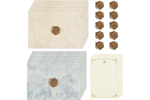 35 stycken brevpapper med kuvert, 15 skrivpapper med 10 kuvert A5, 10 vaxförseglingar, självhäftande för kärleksbrev, bröllopsinbjudningar, tackkort, gratulationskort