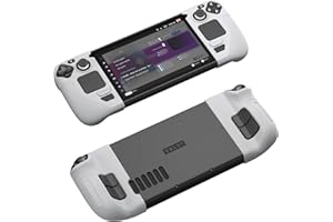 JSAUX GripArmor GP0016 Coque de protection en silicone compatible avec Steam Deck, Steam Deck GripSkin, ensemble de manchons en silicone (un gauche et un droit) – Gris