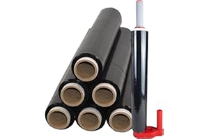 ‎FREIZIEL Freiziel® 6 x Stretchfolie 50cm 1,5kg 23my schwarz + Abroller