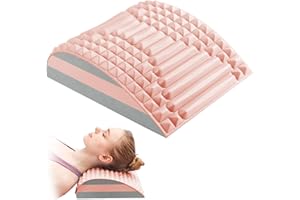 shallyong Rückenkissen für Taille und Nacken, EVA Nacken und Rückenstrecker 29,5 * 24 * 9cm, Langes Lendenkissen für Auto, Sofa, Bett (Pink)