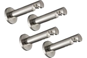 Victoria M. Gardinenstangen-Halterung Wand Wandhalter Vorhangstange, 1-läufig, Silber, Ø 16 mm, 4er Pack