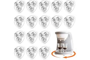 HhBdy Wheels for Kitchen Appliances 360 Swivel Mini Caster Wheels Mini Appliance Sticky Pulley for Diy,Trash Can,Storage Box with 3 Ball Bearings(16Pcs,Transparent steel balls)