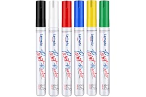 LEMEITU Lot de 6 marqueurs permanents à base d'huile - Ne se décolorent pas - Pour bureau, projets artistiques, peinture sur roche, céramique, verre, bois, plastique, métal, toile