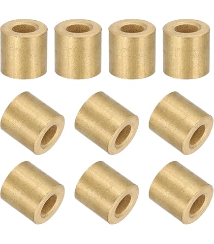 Produktbild von QUARKZMAN Buchsenlager 10x12x10 Mm – 8 Stück, Selbstschmierend, Messing, Goldfarben