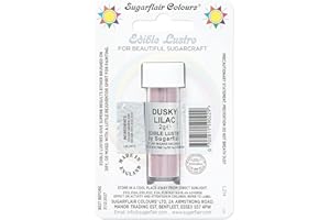 SUGARFLAIR COLOURS Sugarflair Dusky Lilac Edible Lustre Dust, Add a Lustrous Shine to Cakes or Decorations. Brush On or Add Rejuvenator to Create Eye-Catching Edible Paint, Gives Shine to Your Bakes - 2g