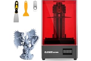 ELEGOO Saturn Resin 3D Drucker, LCD 3D Drucker UV Lichthärtungs mit 8.9 Zoll 4K Monochrom LCD,Matrix UV LED Lichtquelle,Offline und LAN Druck,Schnelle Druckgeschwindigkeit,Druckgröße 192X120X200mm