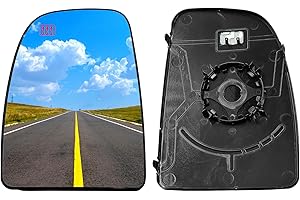 Convitex Left Side Heated Full Wing Mirror Upper Glass Replacement for Fiat Ducato Citroen Jumper Relay Peugeot Boxer