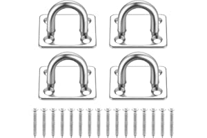 ZHUJIEHIGH Edelstahl Deckenhaken, 4 Stk Schaukelhaken, Boxsack Befestigung Hängematten Halterung Deckenhalterung für Aufhängung Hängesessel Hängematte Boxsack Yoga Schwerlasthaken, Belastbarkeit bis 150KG
