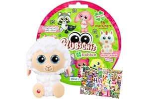 STRONCARD Bundle mit Blue Ocean Glubschis Sammelfigur Glück Serie 3 - Set Aauswahl - Glubschi Glitzer Figur - Exklusive Geburtstagskarte (Figur Wollon)