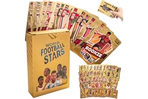 Rppiup Football Star Cards - UEFA & Premier League Football Cards 2025, 55 Pcs Golden Foil Card Limited Edition Footballs Trading Card for Gift Kids, Collector & Sports Fans (Gold)