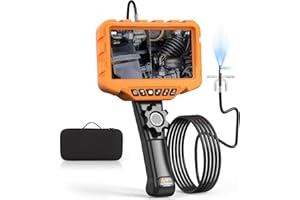 FISHOAKY 210° Two-Way Endoscope inspection camera, 7" IPS Articulating Borescope inspection camera, Flexible Drain cameras for Wall/Automotive/Engine Inspect (AT040)