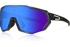 Queshark Gafas de Ciclismo Polarizadas Gafas de Sol Deportivas con Montura TR90 Gafas de Bicicleta Para Hombres Mujeres con 3 Lentes Intercambiables Anti-UV400