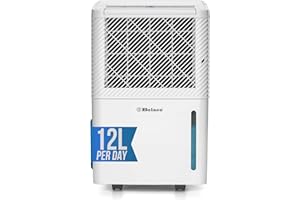Belaco Dehumidifier, Portable Dehumidifiers for Home, 12L Dehumidifiers with Digital Humidity Display, Compressor Dehumidifier for Damp, Moisture Remover for Home, 24H Timer (12l Compact)