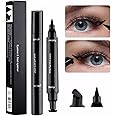 LINXINS 2 in 1 Winged Eyeliner Stamp, Waterproof Liquid Eyeliner Pencil Black Eyeliner Pen Beauty Cat Eye Stamp Wing Eyeliner Tool for Easy to Use Long Lasting Smudge-Proof No Dipping(2 PCS)