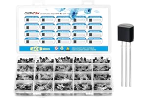 Chanzon 400 pièces Transistor TO-92 Kit Comprenant 20 Valeurs (2N2222A 2N2907A 2N3904 2N3906 2N5551 2N5401 S8050 S8550 A1015 C1815 A42 A92 A733 C945 S9014 BC327B BC337B BC547B BC557B 2N Chaque 2N