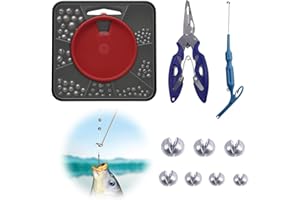 RIDWIWA 179 Pcs Split Shot Fishing Weights, Fishing Weights Set with Blue Pliers Tool Decoupler, Complete Accessories Fishing Tackle for Short Casts and Deep Water, Reservoirs Rivers and Sea
