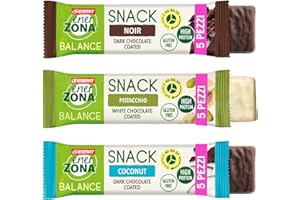 Enervit, EnerZona Protein Snack Variety Pack, Confezione con Barrette Assortite da 33gr, 5 Barrette Noir, 5 Pistacchio, 5 Cocco