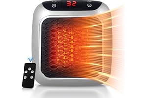 YCOIEE Chauffage Portable en Céramique de 800W, Mini Chauffage D'appoint Électrique avec Télécommande, pour La Maison, La Chambre à Coucher-1PCS