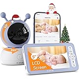 Baby Monitor Video,1080P Schermo da 5.0 ''&360° Telecamera BOIFUN,Supporto Controllo Tramite APP Mobile & Monitor LCD,3000 mA