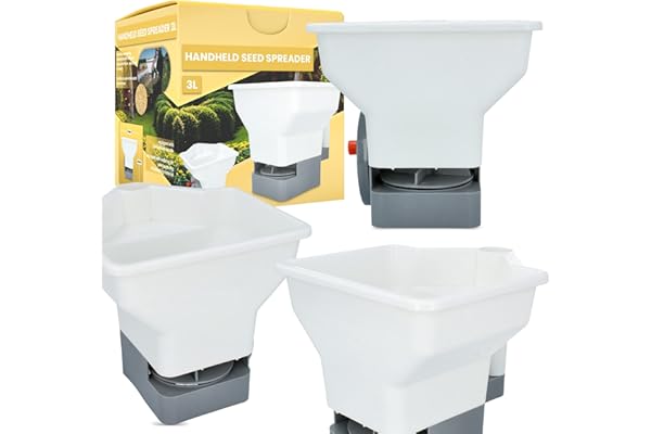 Épandeur manuel de jardin - 3 l - Universel - Manuel - Portable - Graines de gazon - Épandeur d'engrais - Salière - Graines de gazon - Épandeur de sable - Graines de gazon - Épandeur uniforme