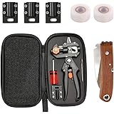 Fimghsoo Pfropfen Werkzeug Kit Garten Ratschenschere Set Pfropfen Schneidwerkzeug Garden Grafting Tool mit V + U + Ω Klinge f