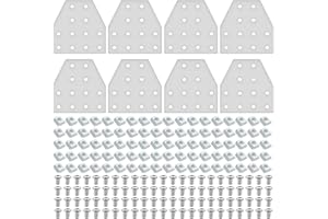 IMETRX 8pcs 2040 T Corner Bracket Joining Plate T Slotted Accessories 12-Hole 2040 Hardware Connector 2040 with T Nuts and Screws Silver