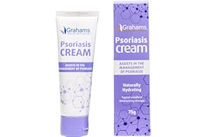 Grahams Natural Psoriasis Cream - Moisturiser Psoriasis Treatment for Skin to Reduce Scaling, Relieve Inflammation, Irritation, Itch, Redness & Dryness - Fragrance & Steroid-Free (1 x 75g)