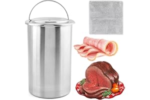 LALUKY Ham Maker, Meat Press for Making Healthy Homemade Deli Meat with Thermomete-r, Round Shape Stainless Steel Meat Press Machine, Kitchen Bacon Meat Pressure Ham Cooker(silver)