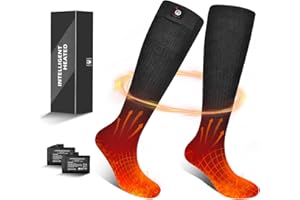 SUN WILL Calze Riscaldate per Uomo e donna Calzini Elettrici 7.4V 2200MAH Batteria Ricaricabile Scaldapiedi Invernali per Sport Esterno Pesca Escursionismo Ciclismo Caccia Calze Calde Interni ﻿