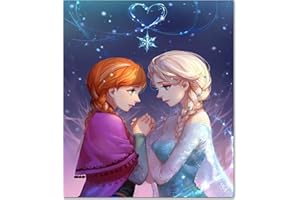 DIAMOND PAINTING FAN HOUSE Fan House Pintura por Números Adultos y Niños Principiantes con Pinceles y Pinturas Acrílicas sin Marco 40 x 50 cm,Hermanas de Hielo