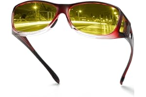 DUCO Night Vision Glasses for Driving at Dusk Rainy Day Anti Glare Fit Over Wrap Around Eyewear Glasses UV400 Polarized 8953Y