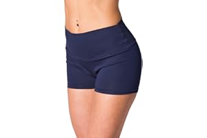 Alkato Damen Sport Shorts mit Hohem Bund Hotpants Radlerhose