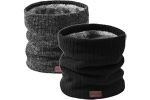 Onvavient Écharpe Hommes Hiver Tubulaire Foulard Ski Chaud Cache Cou-Cou Hiver écharpe Coupe Cagoule Cache-Élastique Épais Doux Fleece Echarpe Hommes et Femmes-Cou Gaiter Masque