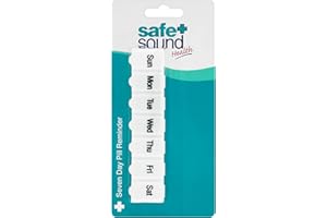 SAFE + SOUND Safe and Sound Mini Pocket Sized 7 Day Pill Box, Pop-open-catch lids