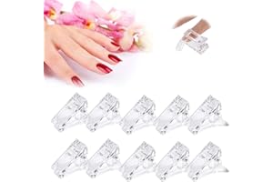 SIKEYDELS 10PCS Mollette per Unghie Tip Unghie Clip Unghie Ricostruzione per l'Estensione Clip, Polygel pinze unghie gel Accessori per Gel per Unghie Trasparenti per la Costruzione Rapida di Unghie Clip