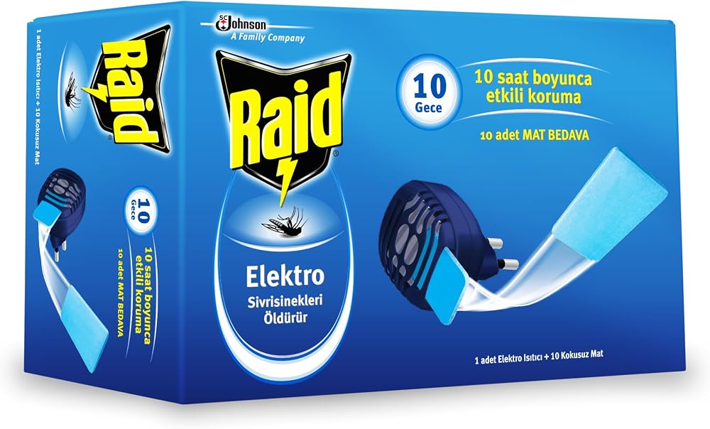 Raid Mat Makine ve 10 Gece Yedek Tablet (Sivrisineklere Karşı)
