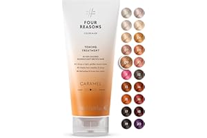 Four Reasons Color Mask - Caramel - (27 Colors) Toning Treatment, Color Depositing Conditioner, Tone & Enhance Color-Treated Hair - Semi Permanent Hair Dye, Vegan and Cruelty-Free, 6.76 fl oz