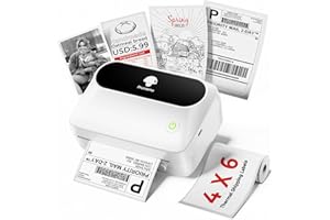 Phomemo M421 Imprimante Etiquette, 4x6 Imprimante Thermique Etiquette Bluetooth pour Adresses, Code-Barres, Petites Entreprises, Imprimante Etiquette Expedition avec 1 4x6 Rouleaux D'étiquettes