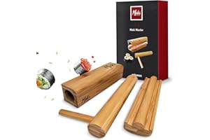 mikamax - Maki Master Set - Bambus Sushi Maker - Komplettes DIY Sushi Set mit Rollmatte und Zubehör - Japanisches Koch- und Geschenkset für Zuhause