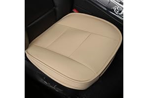 LUOLLOVE Funda Asiento Coche Universal, Interior de Lujo Súper Suave y Cómodo, Protector de Cuero PU para Asiento Delantero (1 Pieza Beige)