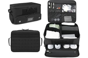 BlesMaller Golf Trunk Organizer 2 Layers Golf Car Locker with separate Compartment for 2 Pair 8UK Shoes, Balls, Tees, Gloves, Accessories, Gift (Black)