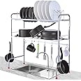 Rasvesh® Over Sink Space Saving Dish Drainer Rack | Utensils Stand/Rack for Kitchen After Wash | Over Sink Dish Drying Rack Stainless Steel | Countertop, Tabletop, Tiered Shelf